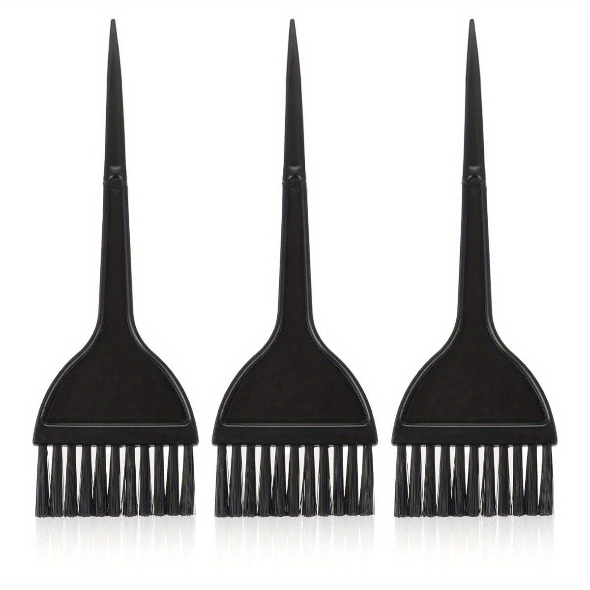 

3pcs Hair Dye Brush Set - Professional For Diy Use, Black