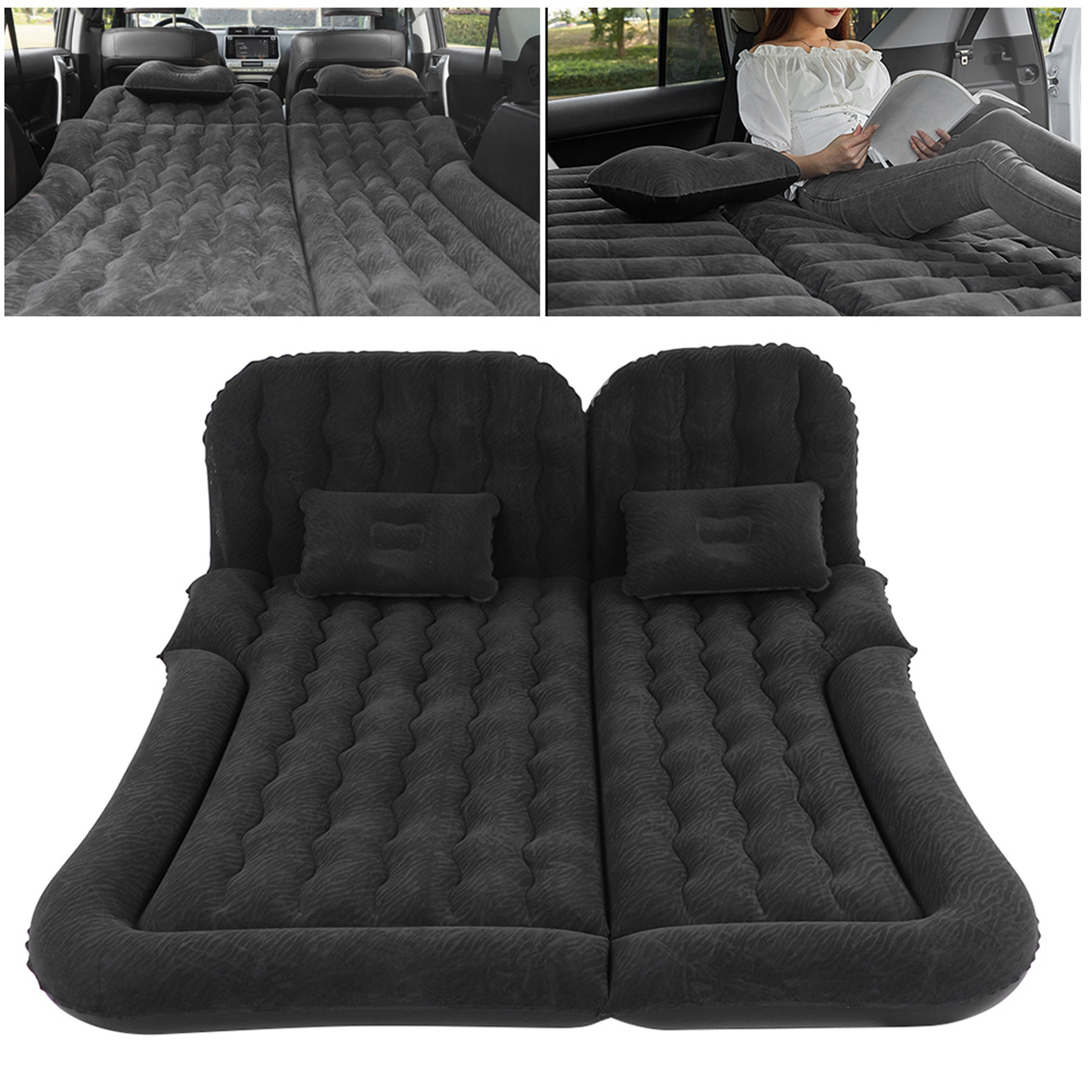 

2-in-1 Multifunction Inflatable Travel Mattress, Pvc Flocking Soft Sleeping Cushion For Car Suv