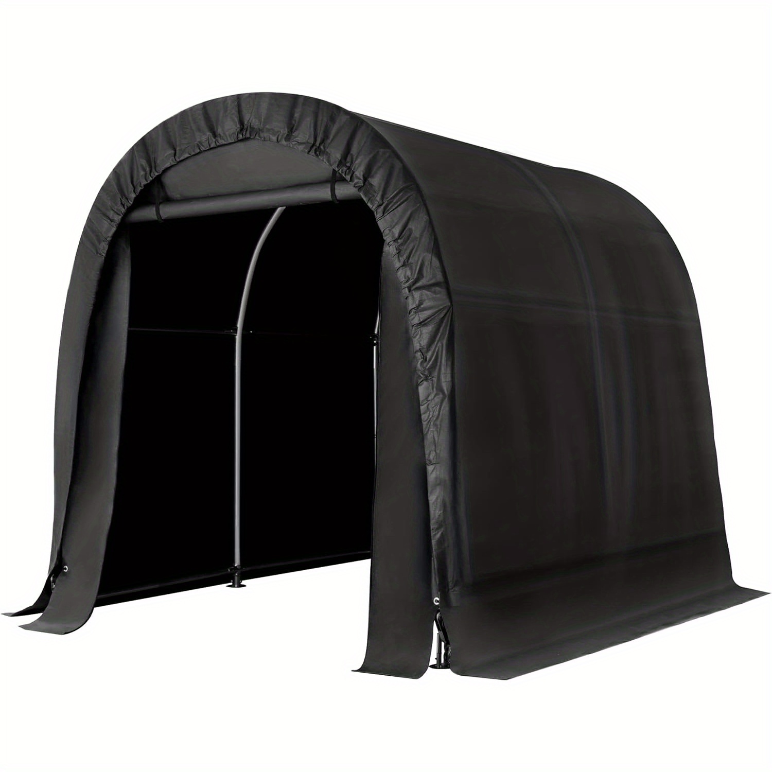 

Erinnyees Outdoor Portable Storage Shed With Detachable Zipper Roll-up Door And Vented Carport For Motorcycles, Bicycles, Outdoor Tools Portable Carport Waterproof, Uv And Snowproof (6x8 Ft Black)