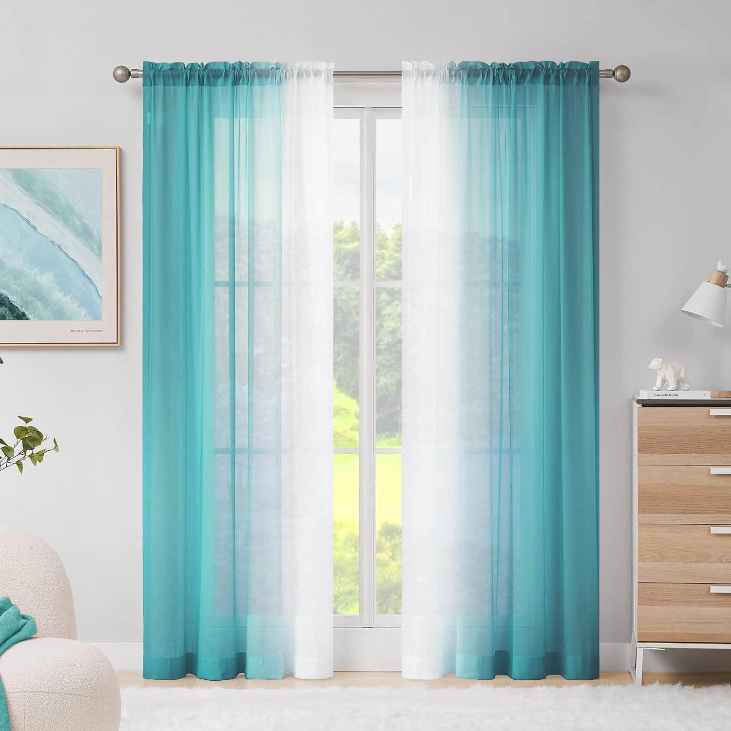 

Sheer Curtains For , Rod Drapes, 2 Panels
