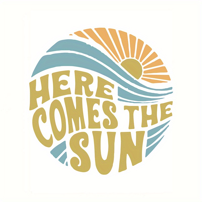 " Vinyl Sticker - Durable, Multi-surface Decal For Cars, Laptops, Water Bottles | Vibrant Beach Scene With Sun & Waves Design, Decal|vibrant Beach Theme|durable Vinyl
