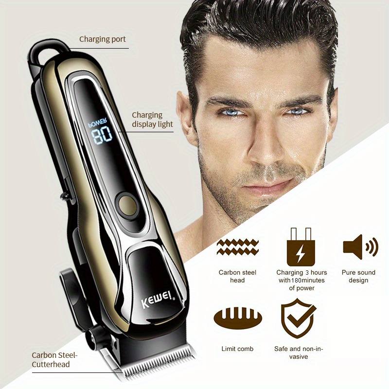 

Cordless Professional Hair Clippers Hair Trimmer For Men For Stylists And Barbers Hair Clipper Usb Charge, Not Included Oil