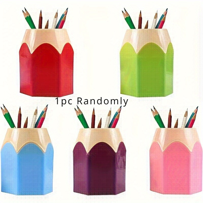 TEMU 1pc Shaped Pen , Desk Organizer For Pens, Pencils, And Pens, Plastic For School, Classroom, , And Decor