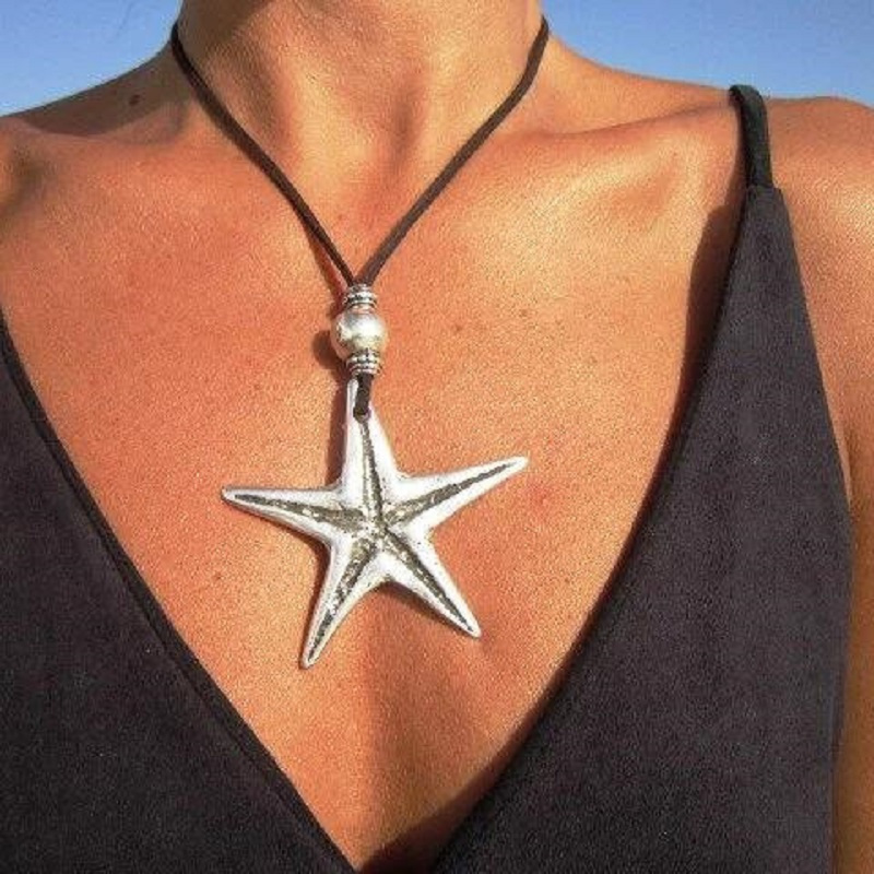 

Vintage Bohemian Starfish Beach Amusement Necklace Jewelry Anniversary Holiday Gift