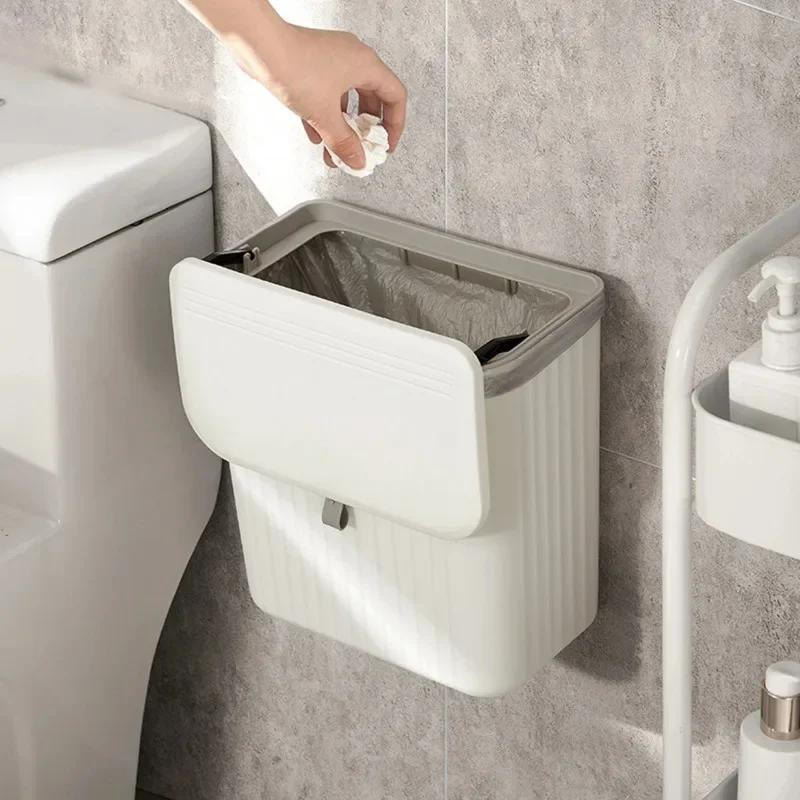 

Kitchen Wall-mounted Trash Can, Household Kitchen Waste Storage Bin, Toilet Hanging Toilet Paper Storage Bucket