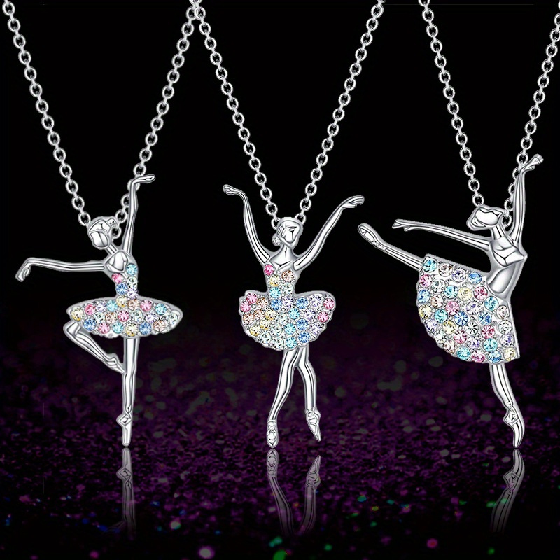 

3pcs/set Creative Trendy Elegant Princess Pendant Necklace Decorative Accessories Holiday Birthday Party Gift For Girls