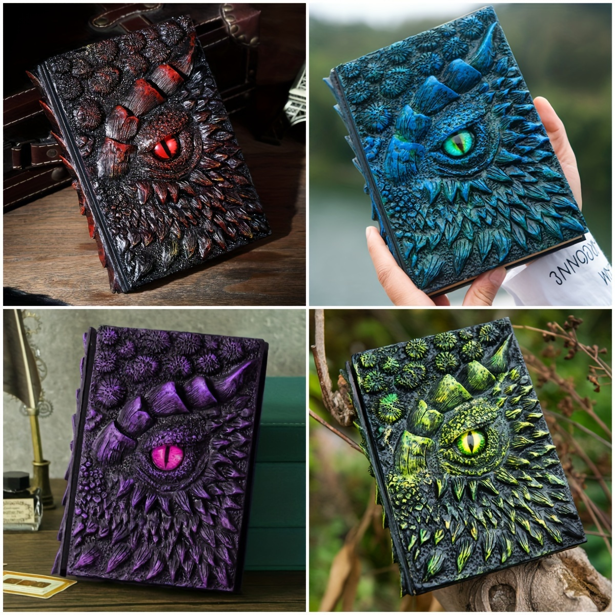 

1pc 3d Embossed Journal Notebook - Handmade Vinyl Cover, Hardcover, English Language, 120 Sheets/240 Pages, 1050g, For , Travel & Dnd Enthusiasts