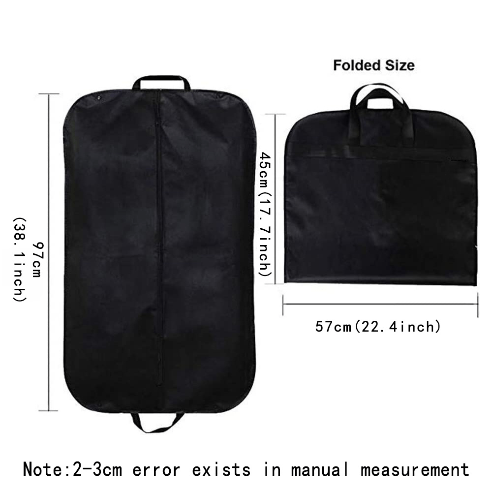 golden letter printed garment bags moisture proof zippered clothes covers with hanging loop travel and storage protector for western style clothing details 0