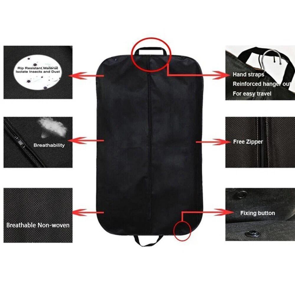 golden letter printed garment bags moisture proof zippered clothes covers with hanging loop travel and storage protector for western style clothing details 2