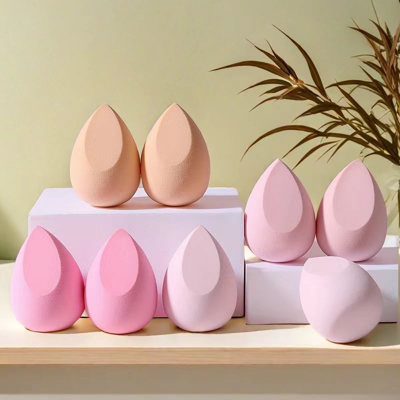 

8pcs Pink Makeup Blender Sponges - Ultra Soft, Non-absorbent, Dual-use For Application, Hydrophilic Pu Material, Types