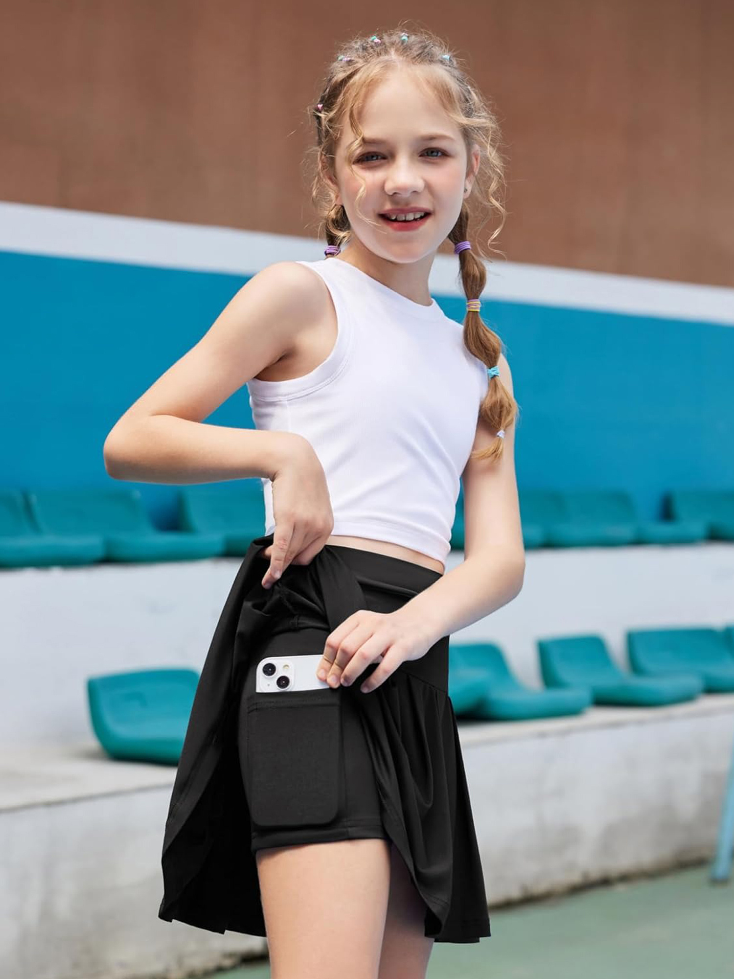 sporty ' navy blue pleated tennis skirt shorts - Temu