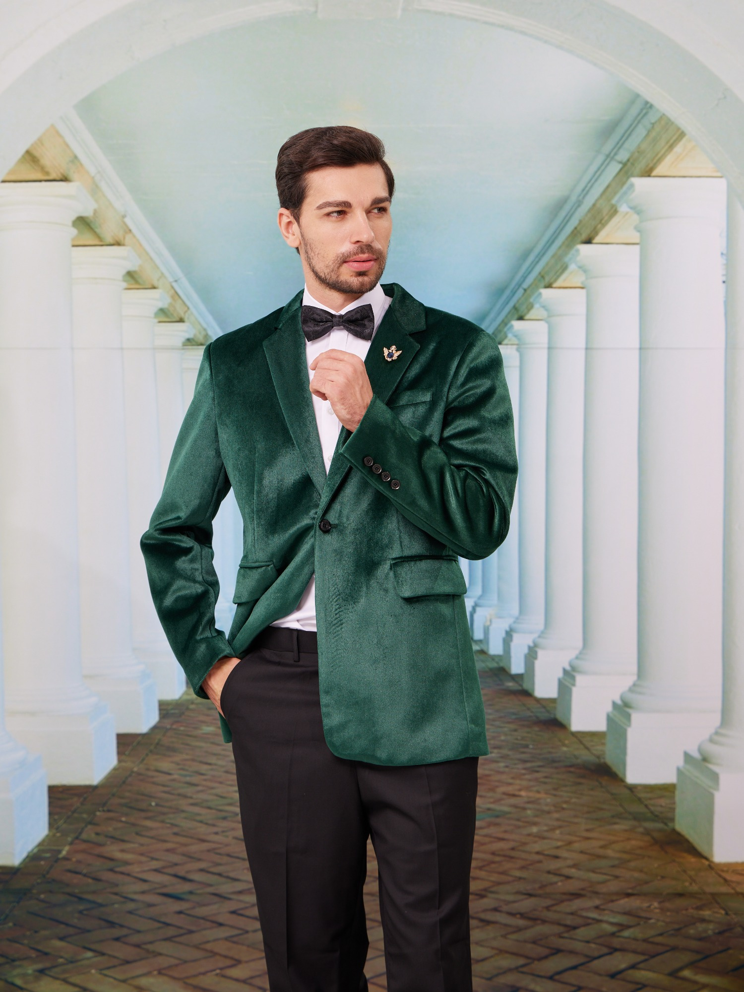 size mens green velvet fit shawl Temu