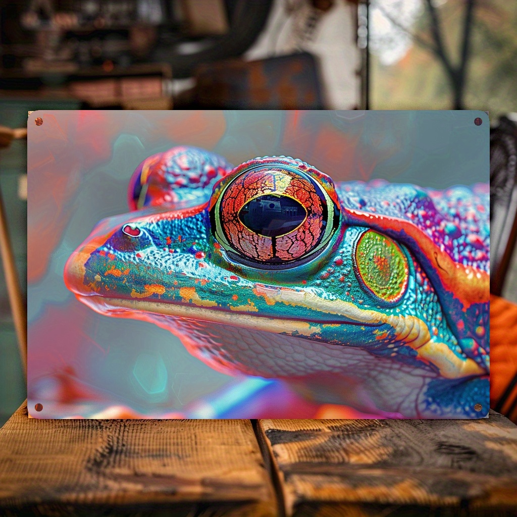 アルミ製カエルの壁アートカットアウト - 庭、家、パーティーの装飾用の防水金属製デコレーション - ブライダルシャワー、誕生日、独身パーティー、新学期、記念日に多目的に利用可能  - 20.32x30.48 cm - 美術・工芸・裁縫 - テム, image size:1024x1024