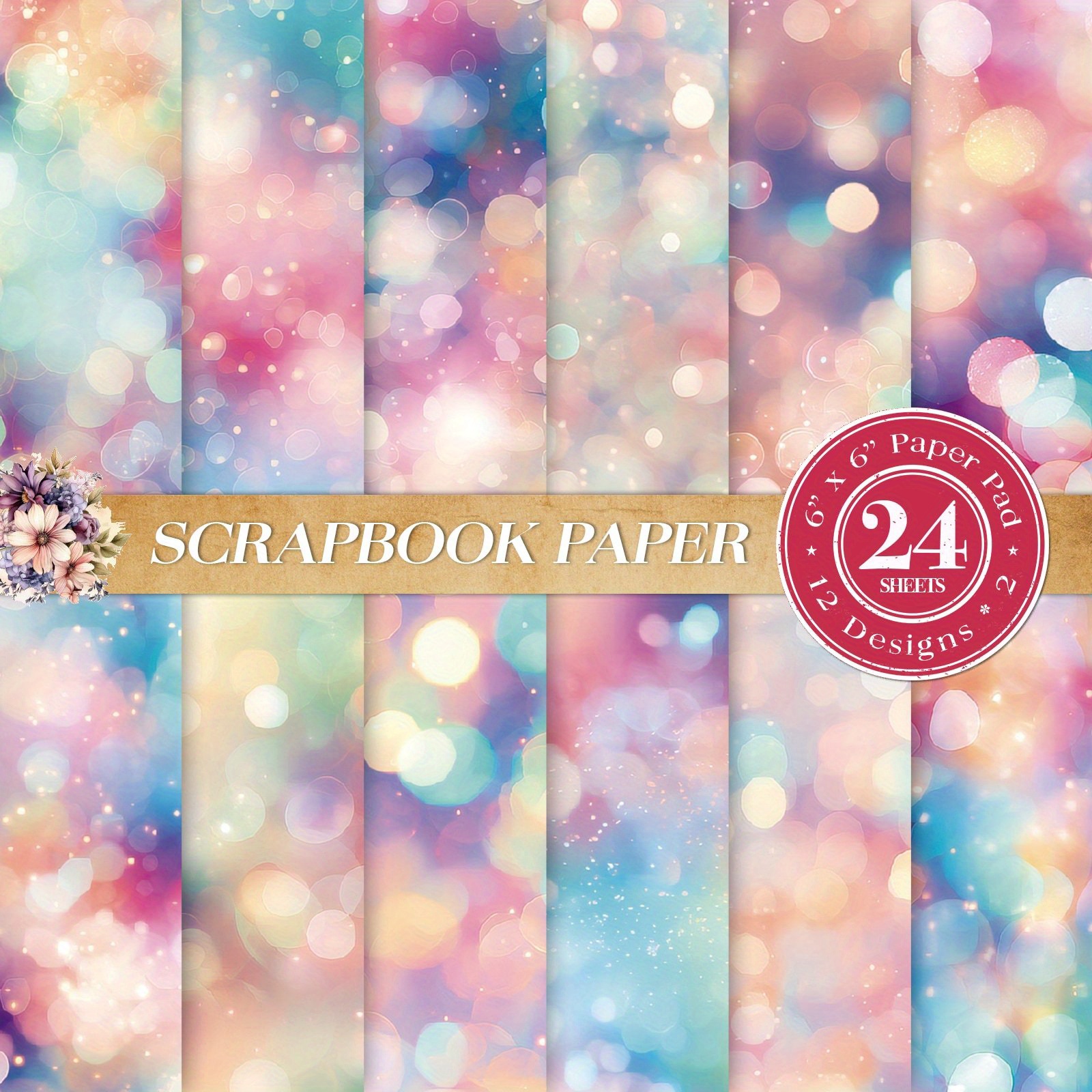 

24-sheet Sparkle Scrapbook Paper Pad, Dreamy Bokeh Designs, 6x6 Inches – Perfect For Diy Journaling, Handmade Cards, Photo Albums, And Gift Wrapping