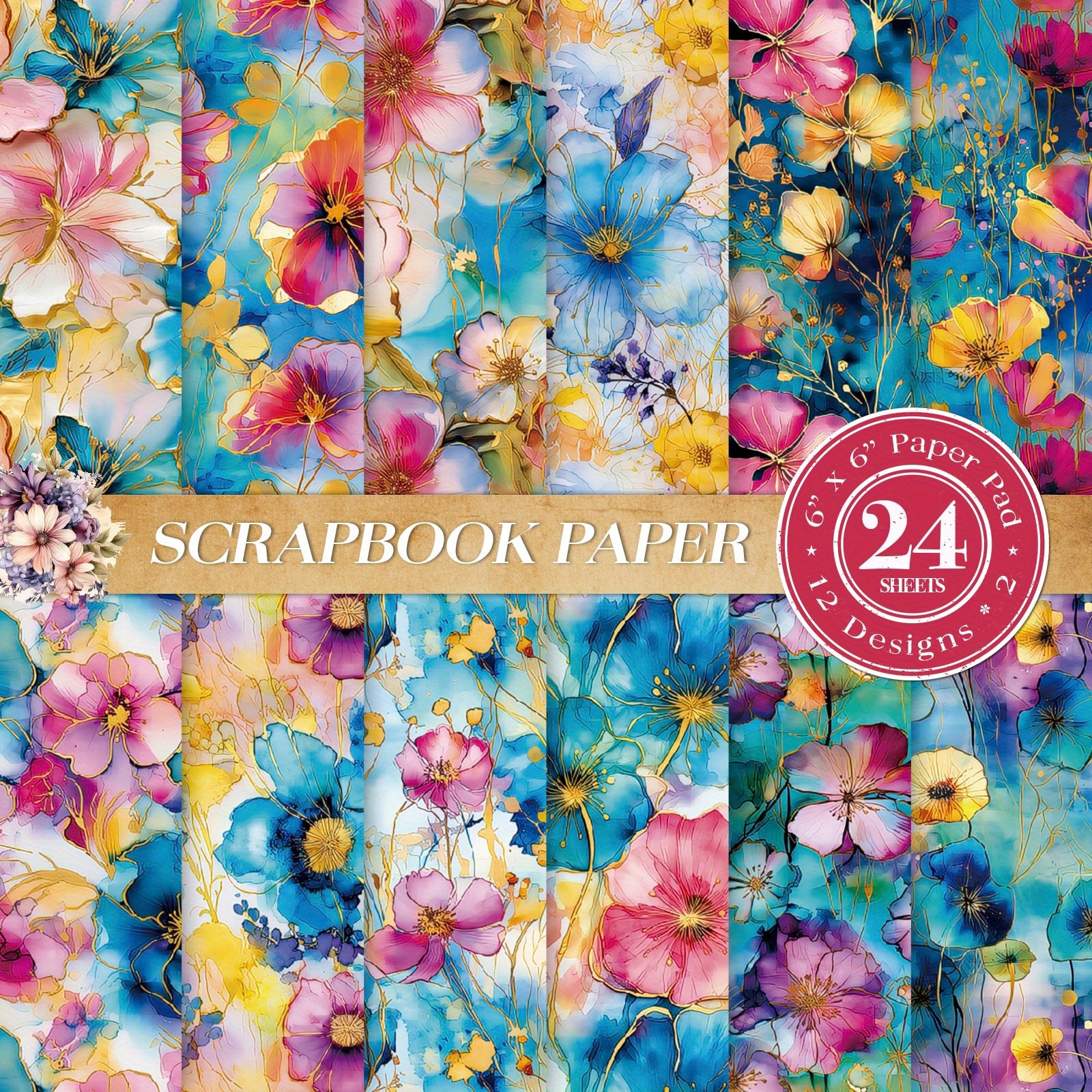 

24pcs Scrapbooking , 6" Patterned For Diy Journals, & Wrapping