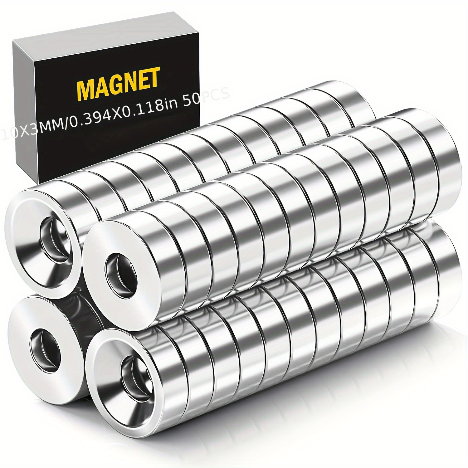 

Heavy-duty Neodymium Disc Magnets 10/20pcs - High-, Long-, With Easy-install Countersink - Ideal For Tools, Projects