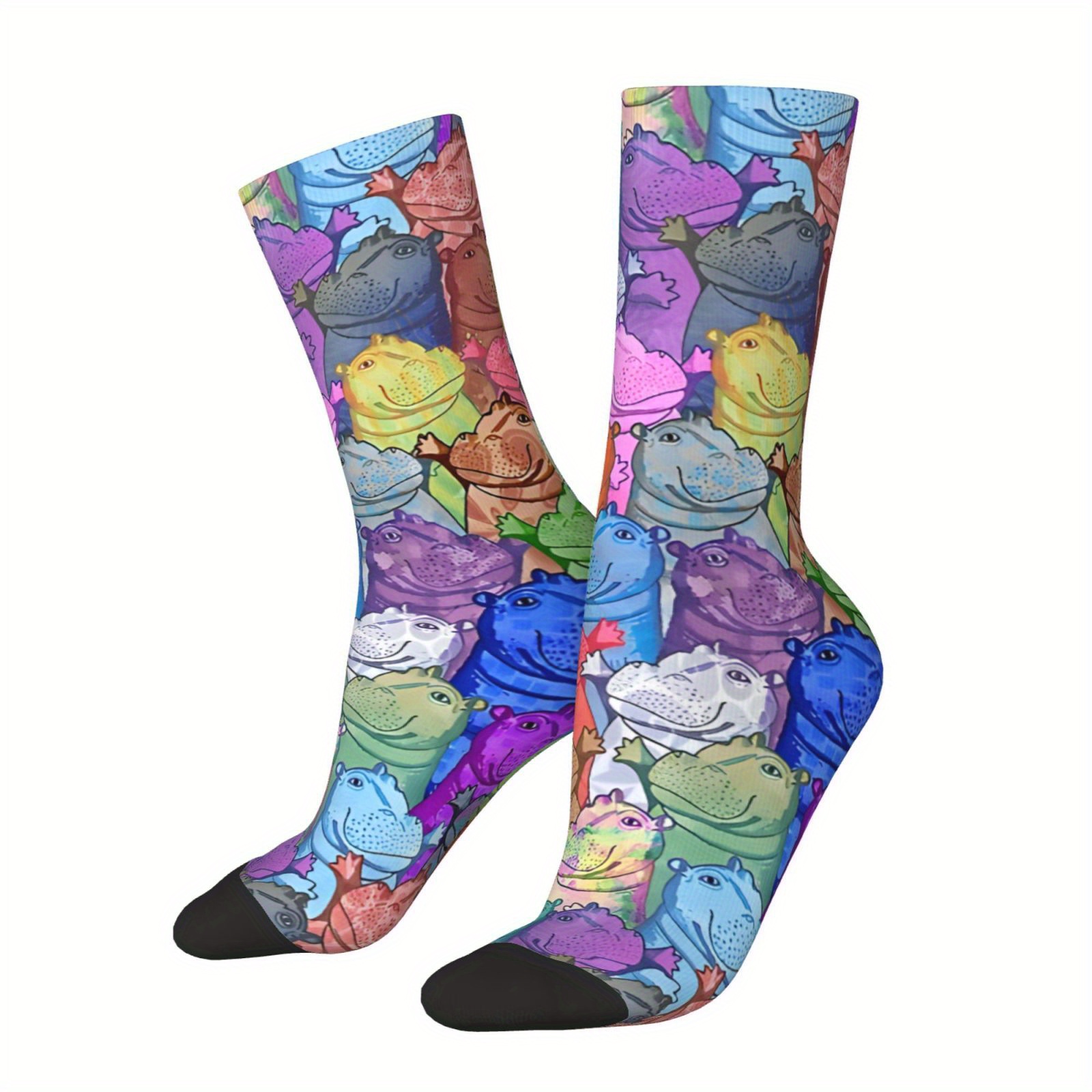 

1 Pair Of Unisex Funny Novelty Crew Socks, Print Men Women Gift Socks, For Outdoor Wearing & All Wearing