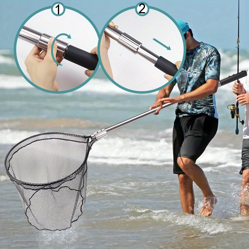 1pc rubber large fishing landing net saltwater - Temu