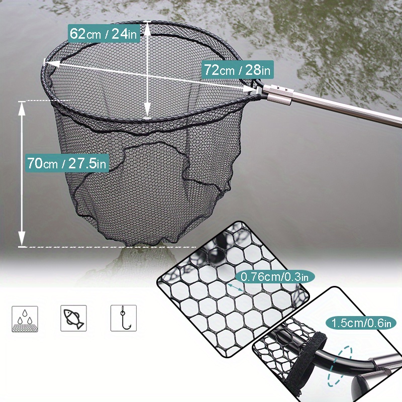 big fishing net 07 1pc rubber large fishing landing net saltwater