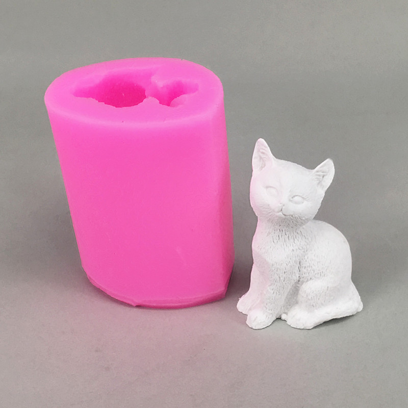 

3d Cat Silicone Mold For Diy Cake Decorating - Fondant, Chocolate, And Mousse Baking Tool