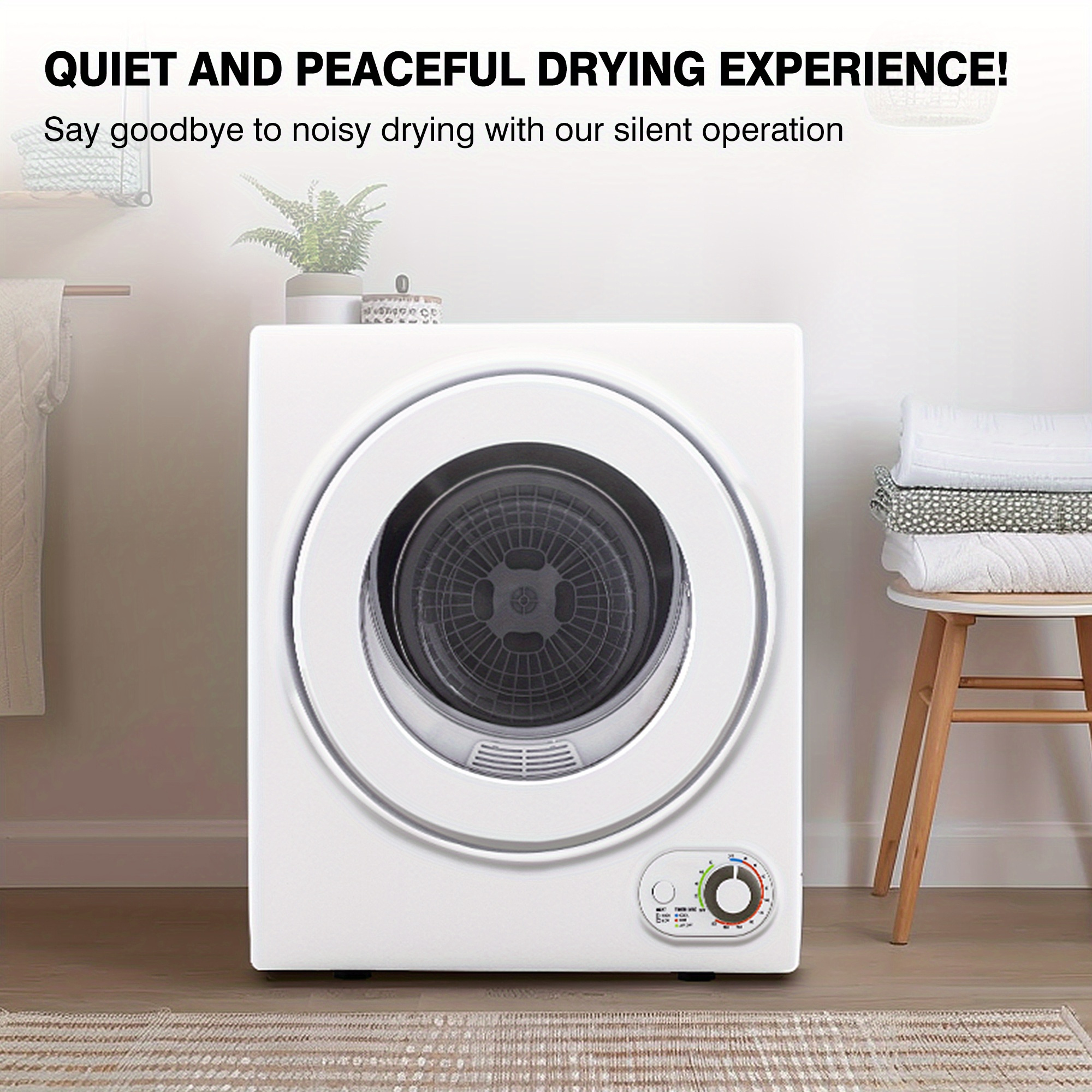 item picture compact electric dryer with a capacity of 1 5 to 2 85 cubic feet designed for apartments rvs and dorms featuring a stainless steel tub and easy controls operating at 850w on 120v