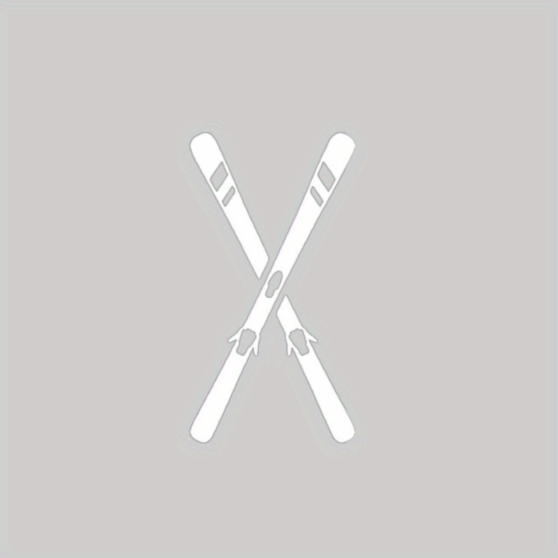Skiing Skis Vinyl Decal Sticker For Car, Van, Door, Wall, Window, Laptop, Tablet, Home - Material: Vinyl
