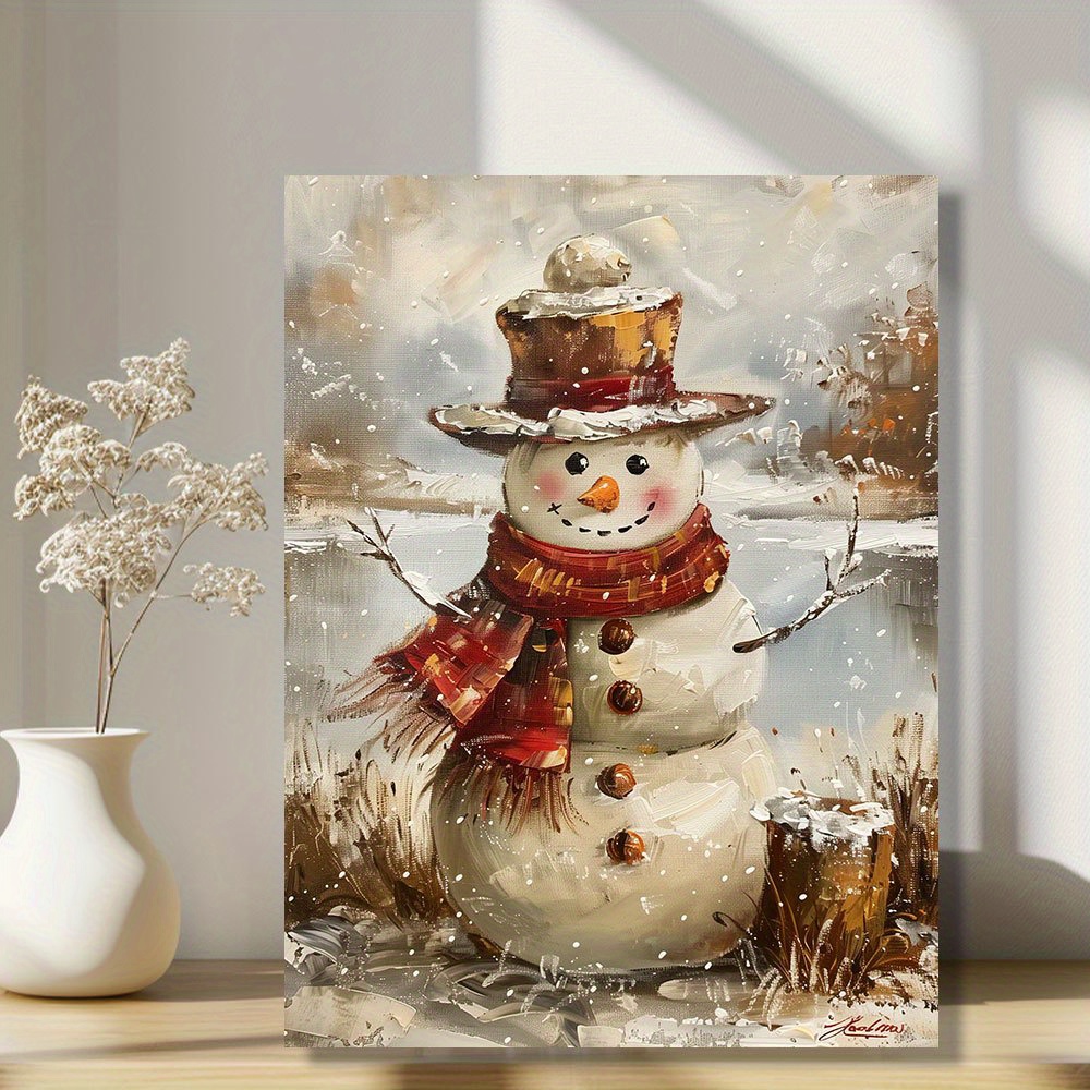 

Snowman Hat & Canvas Art Print, 12x16" - Decor For , ,