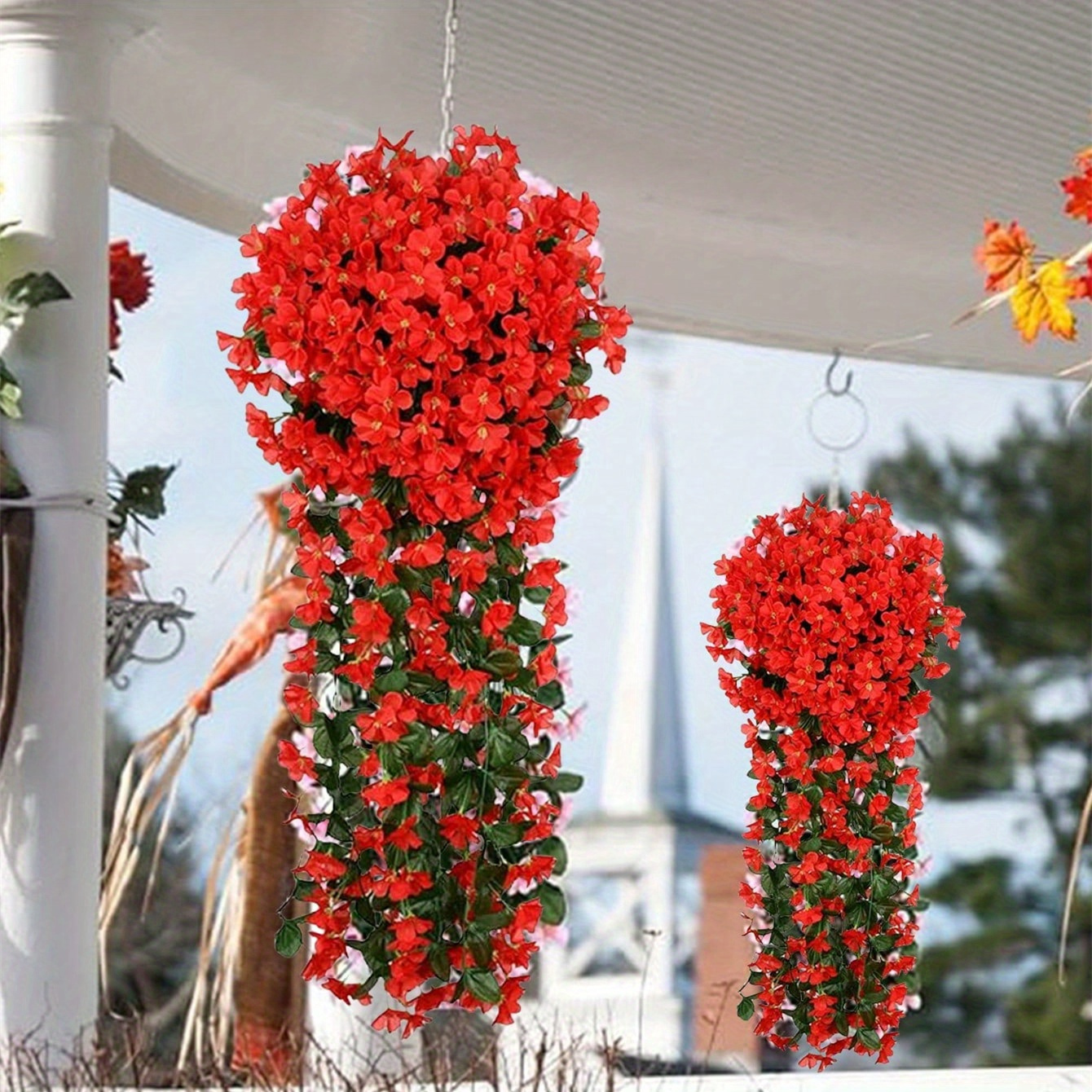 

1pc Artificial Hanging Flowers Fake Hanging Flowers Hanging Plant For Wedding Patio Yard Hanging Baskets Home Decoration