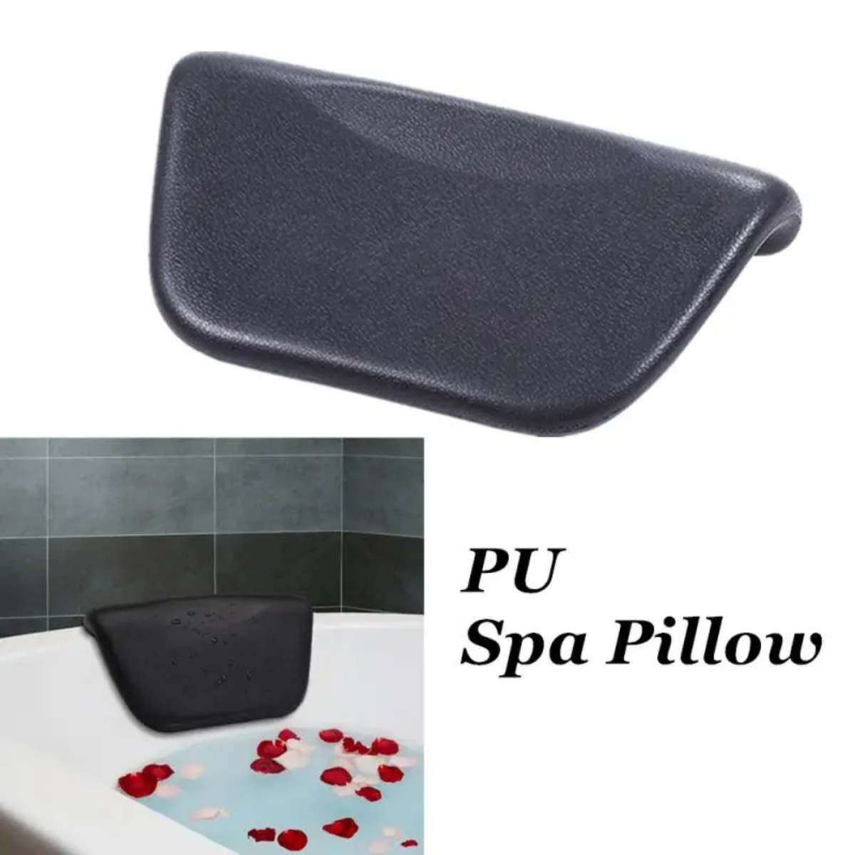 

Luxury Spa Bathtub Headrest Pillow - Ergonomic Neck Support With Non-slip Suction Cups For