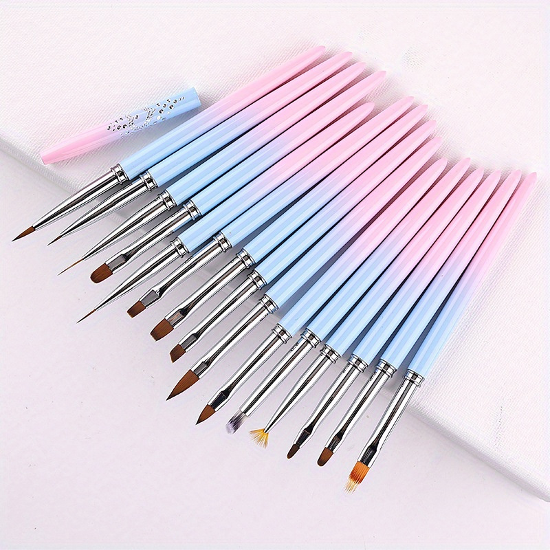 

1set 15 Size Nail Art Brush French Painting Brush Flower Design Acrylic Line Drawing Pen Nail Gel Brush Diy Manicure Tool