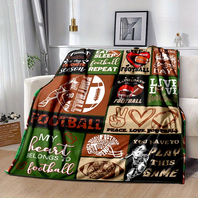 

3d Football Print Throw Blanket - Plush, Non-shedding Flannel For Bed, Sofa, Couch | Perfect Gift Idea