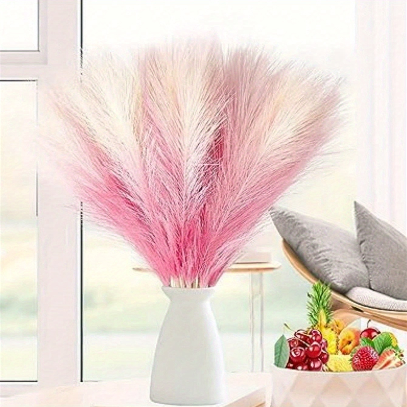 

5pcs 19.68in Artificial Pampas Grass Reed Grass, Beautiful Reed Flower With Fluffy Stems Reed For Wedding, Bouquet Arrangements Home Decor