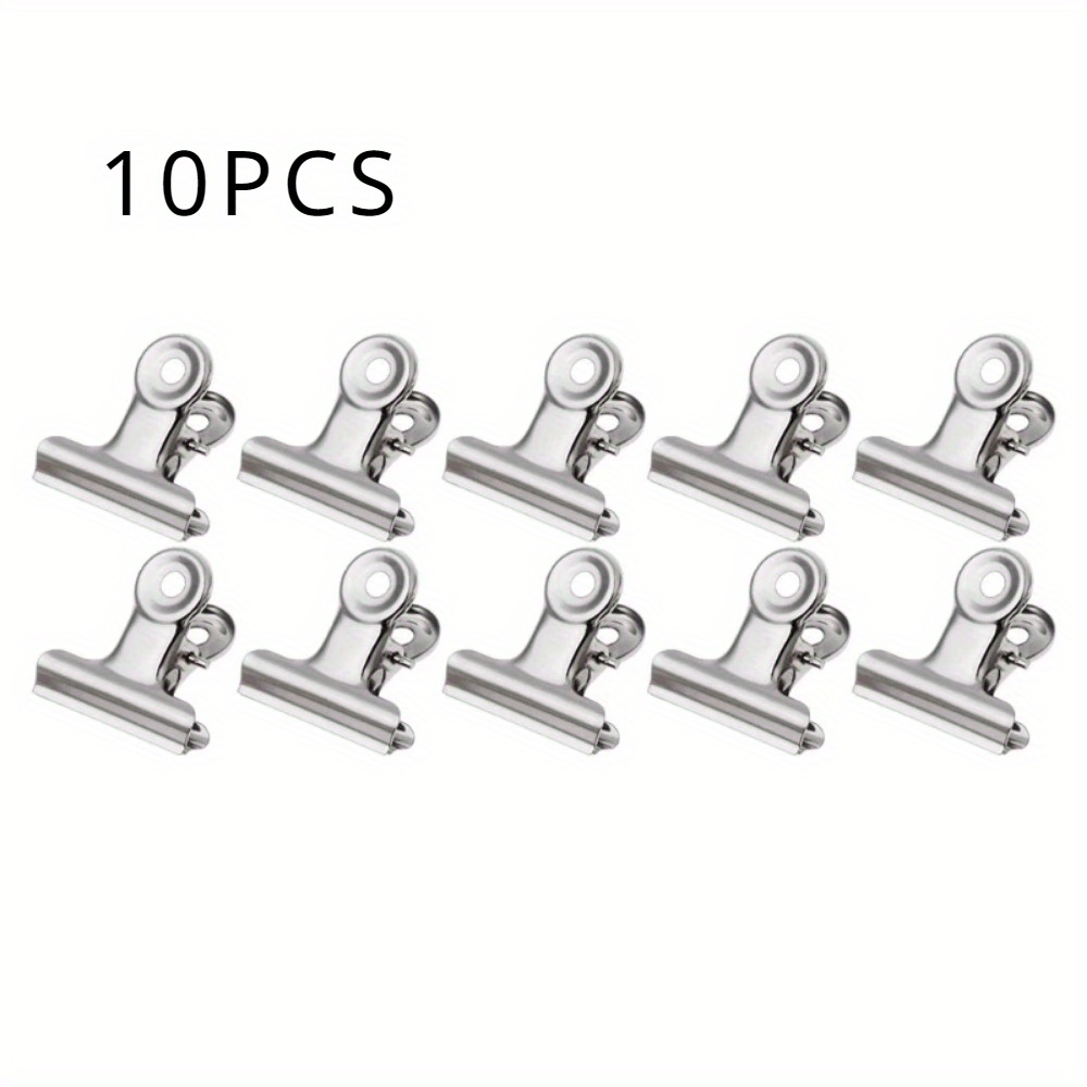 10pcs Stainless Steel Clips Paper Clips Food Closure Clips Paper Bag Clips Document Ticket Clips