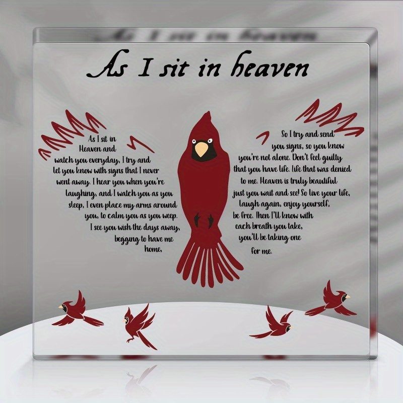 

Gift Red Gifts Decor Crystal Acrylic Memorial Gifts As I Was Sit In Heaven Memory Plaques For Loved S Lost Inspirational Quotes Decorations For Home Funeral Sign