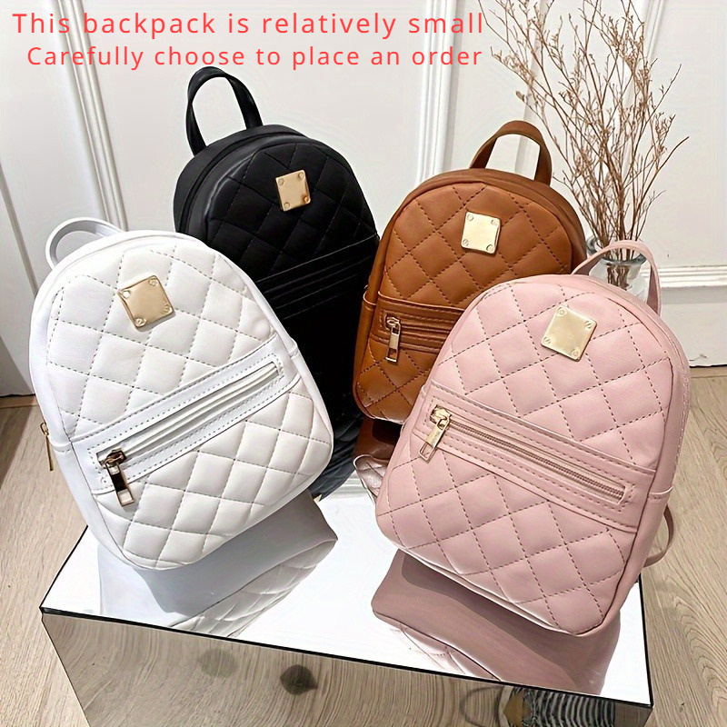 

1pc Embroidered Mini Small Backpack For Girls, Classic Zipper Backpack