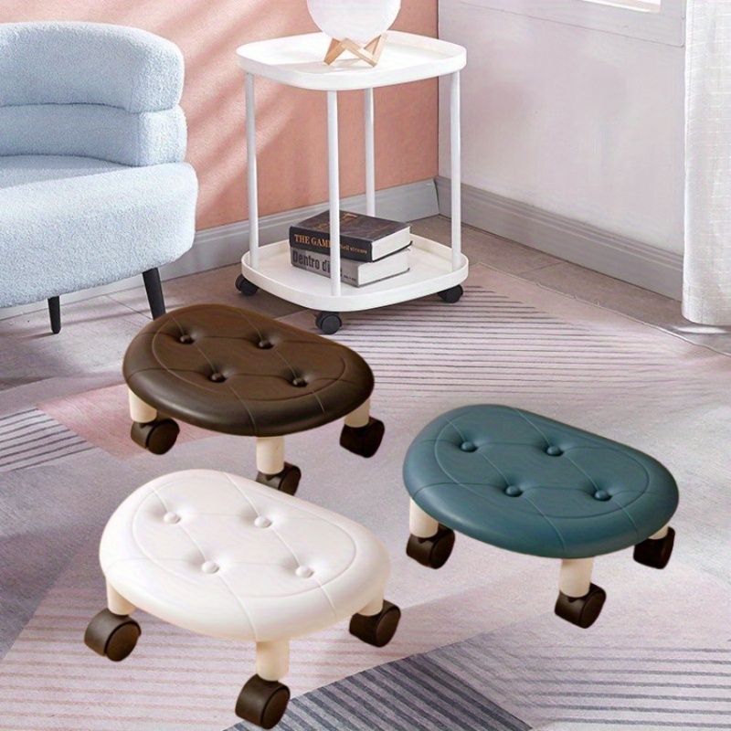 

Versatile Rolling Stool With Comfort Pad - Classic Style, 360° Swivel, Smooth Castors For Easy Mobility - Ideal For Office, Home Cleaning & Work Tasks Portable Folding Stool