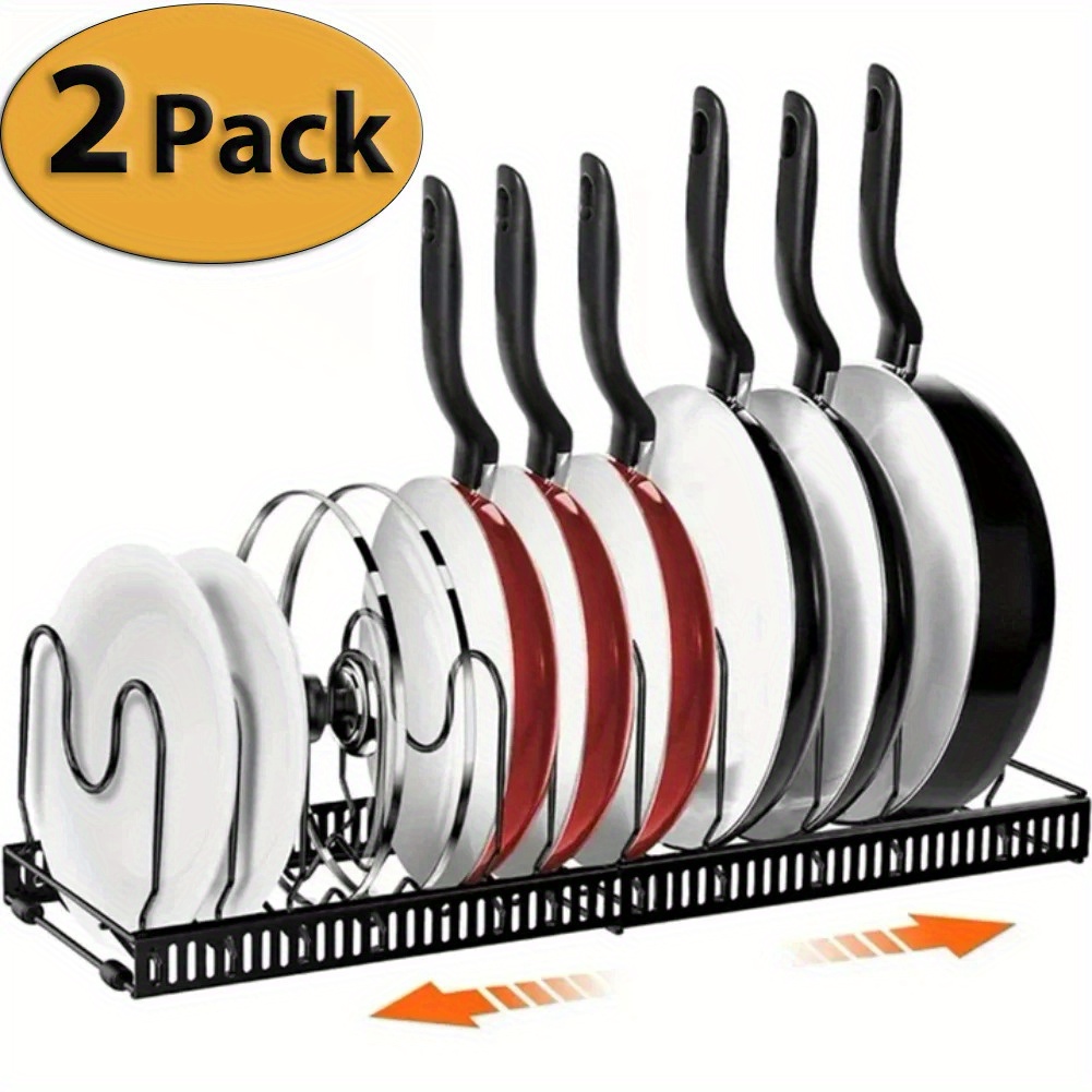 

2pcs Pot Lid Rack Organizer, Pans Organizer Rack, Pots And Pans Organizer Rack Cookware Set Organizer