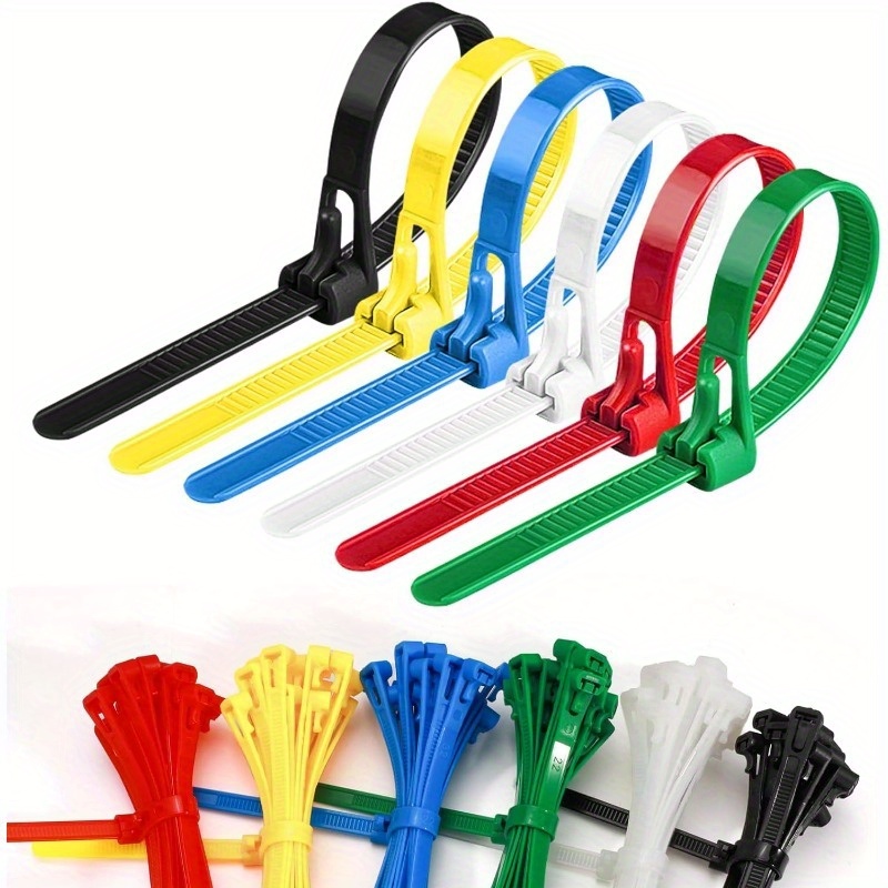 

Reusable Zip Ties 6 Inch, 100pcs Colored Zip Tie Heavy Duty Outdoor Small Cable Ties, Releasable Tie Wraps, Wire Ties Removable For Cord Management (6 Inch)