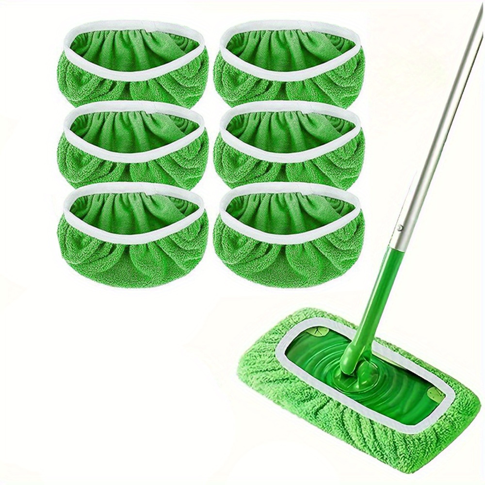 

6pcs, Reusable Mop Replacement Pad, Flat Floor Mop Cloth, Washable And Durable Replacement Mop Cloth, Dust Removal Mop Head, Wet And Dry Use, Easy To Clean, Cleaning Supplies, Christmas Supplies