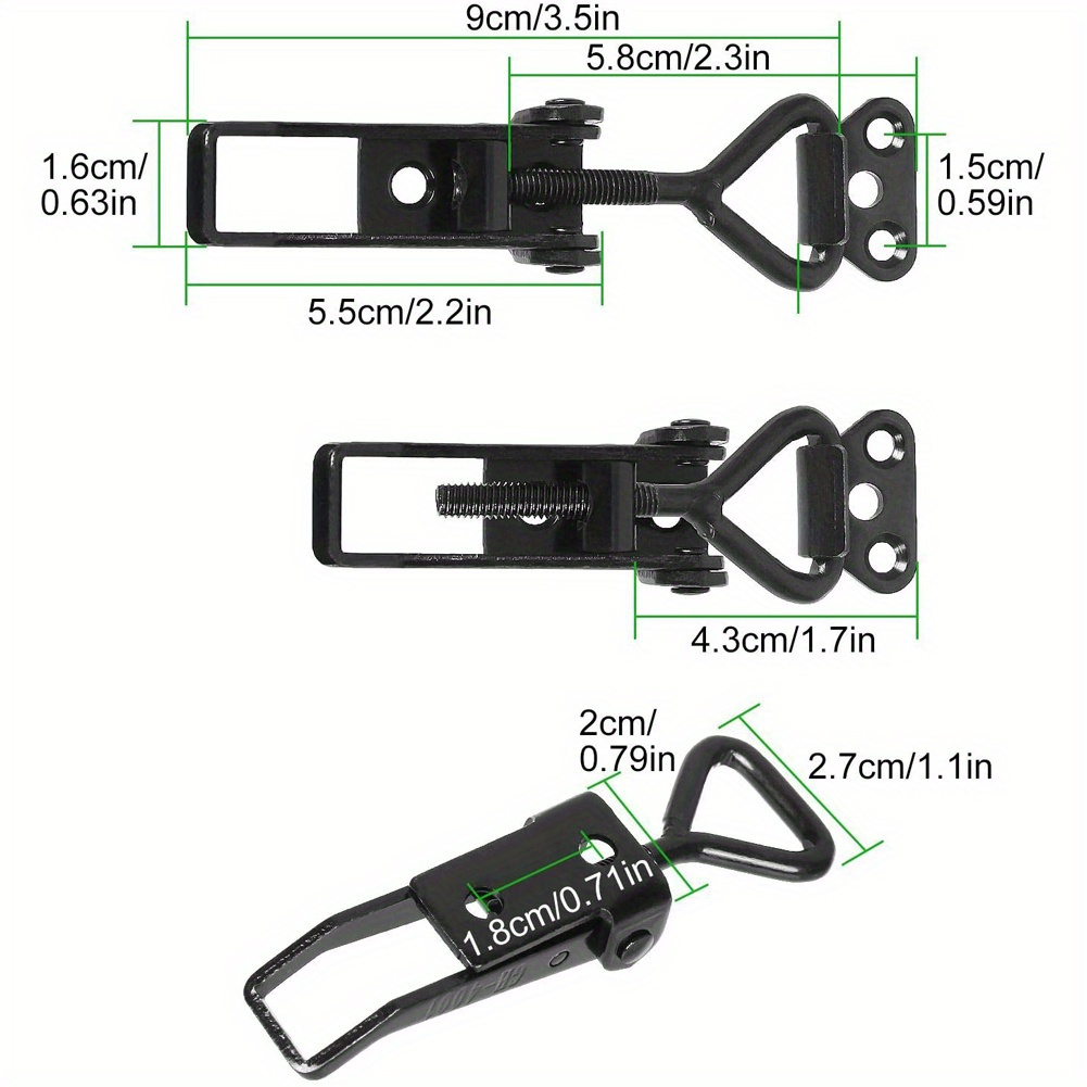 

4/8pcs Heavy Duty Iron Toggle Clamps, Adjustable Lever Latch Locks - Secure Quick-release Hold-down For Home & Industrial Use, 100kg/220lbs Holding Capacity