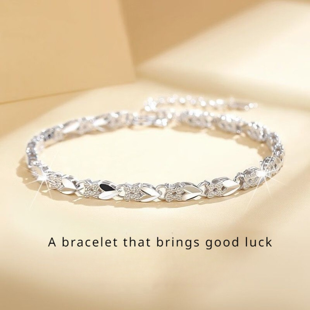 

S999 Pure Silvery Bracelet For Women's Bracelet Jewelry, Bringing Good Luck Bracelet