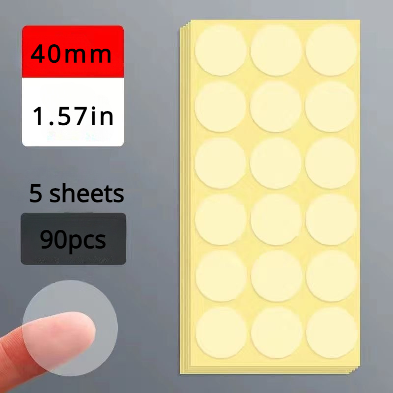 Image of 240pcs/25mm/0.98in; 90pcs/40mm/1.57in; 40pcs/50mm/1.96in, Round Transparent Pvc Sticker Self Sealing Circle Stickers Clear Label Waterproof Blank Label