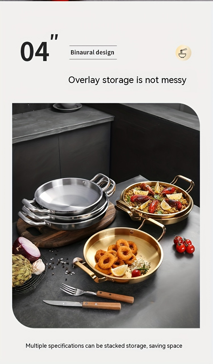 stainless steel   set 1pc dishwasher safe induction compatible stacking space saver for gas stove restaurants details 4