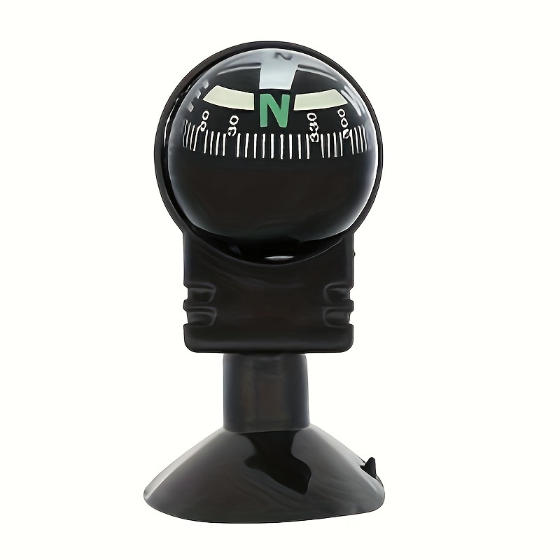 1pc 360° Rotary Adjustable Universal Mini Car Navigation Compass - Compact Pp Material, Spherical Guide For Boat Vehicle Car - Accurate Indicator For Safe Travel