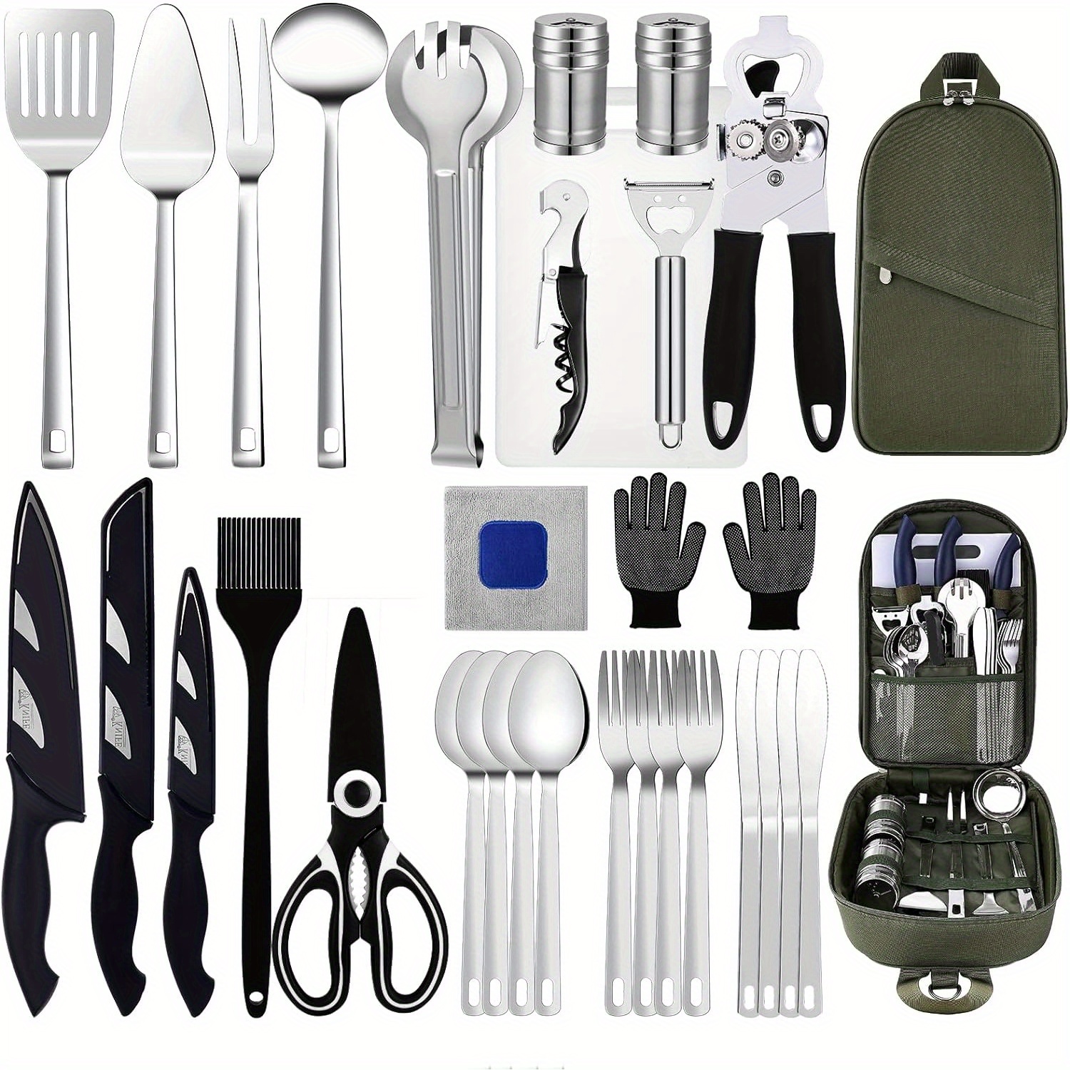 

Camping Essentials Camping Accessories Gear Must Haves Camper Tent Camping Kitchen Rv Cooking Set Camping Cooking Utensils Set Supplies Gadgets Outdoor Stove Portable Picnic Gifts Bbq Stuff