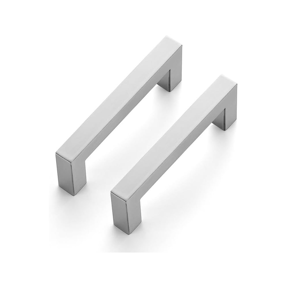

25 Pack Brushed Nickel Cabinet Pulls 5.5 Inch Cabinet Door Handles With 5 Inch Hole Center Square Kitchen Cabinet Handles Stainless Steel Kitchen Cabinet Hardware For Cabinets Cupboard