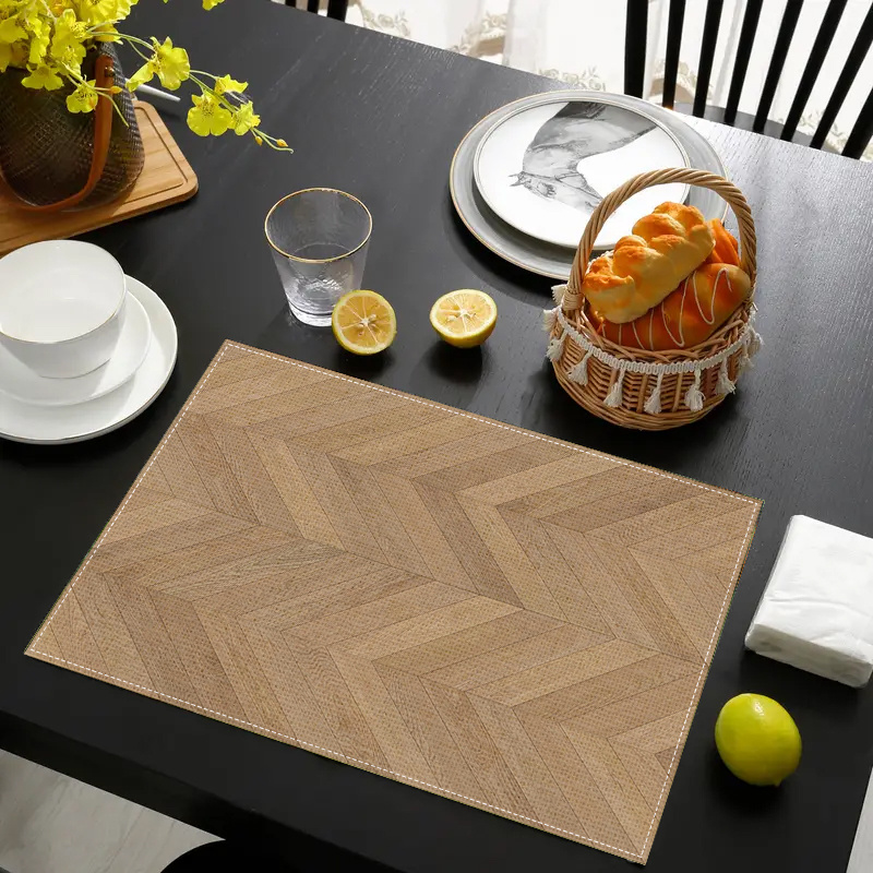 

Wood Pattern Table Mat - Rectangular, , , For Or Dining