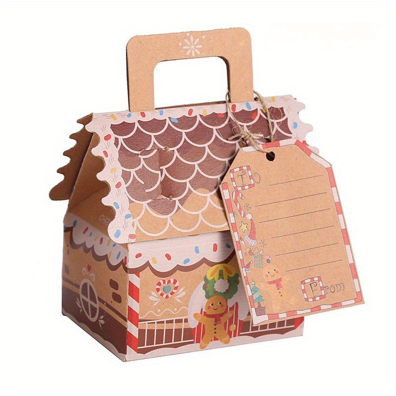 

12pcs Christmas Cookie Boxes With Viewing Window - Food Grade Kraft Bakery & Cupcake Containers, Includes Oilpaper & Ribbons For Holiday Gifts, Retail Stores, Boutiques, Supermarkets