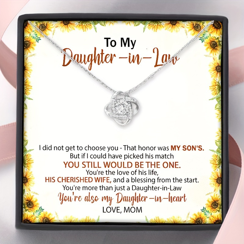 

To My Daughter In Law Love Knot Necklace, Wedding Gift, Jewelry From Mother In Law, , Birthday Gift, Gift For Daughter In Law