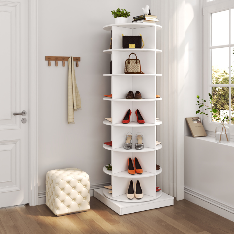

7 Layer 360 Degree Rotating New Model Can Accommodate 28 Pairs Of Paris Shoe Cabinets
